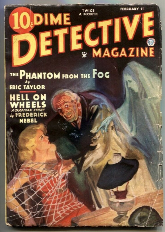 Dime Detective Pulp 2/1935- BAUMHOFER weird menace cover- VG+