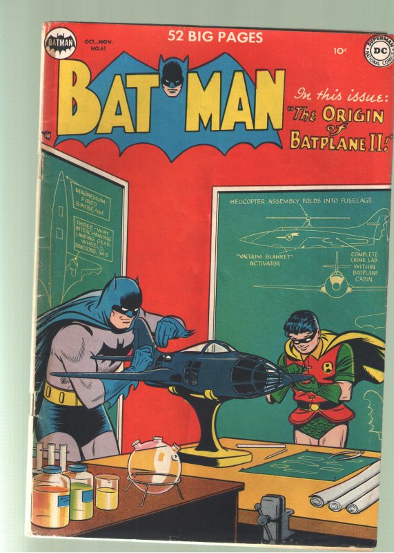 BATMAN 61 F - 5.5;PENGUIN STORY;CLASSIC WIN MORTIMER CVR;BATPLANE 2 ORIGIN