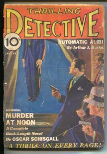 Thrilling Detective 1/1933-Hanging man cover-Silver Spider-Murder-terror-we...