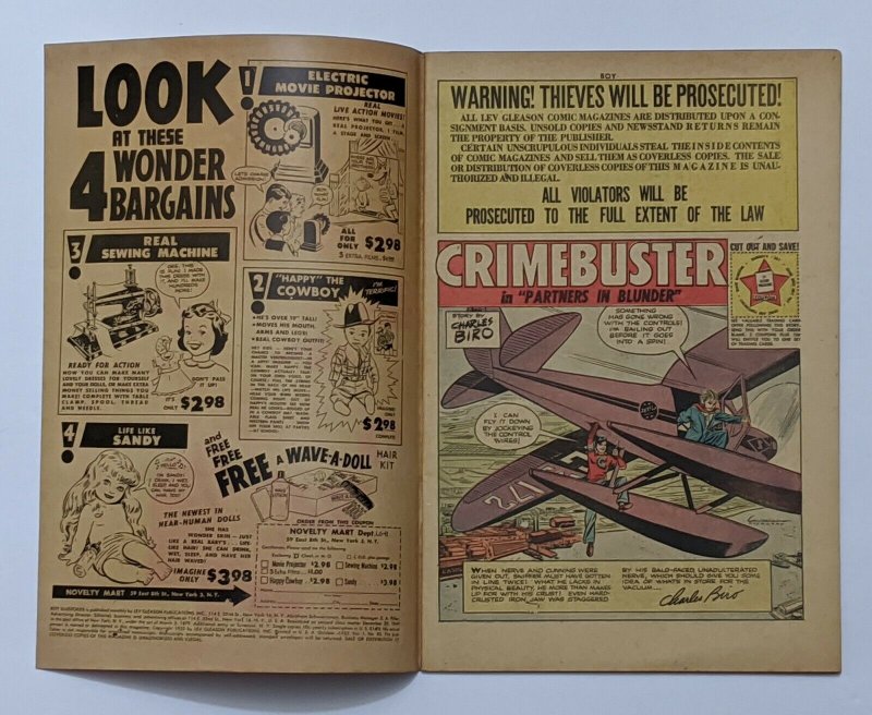 Boy Comics #82 (Oct 1952, Lev Gleason) FN/VF 7.0 Charles Biro Iron Jaw cover 