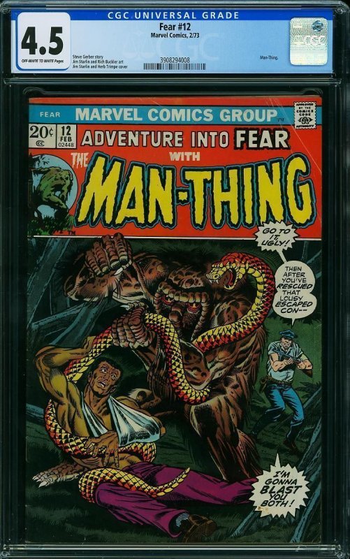 Fear #12 (1973) CGC 4.5 VG+