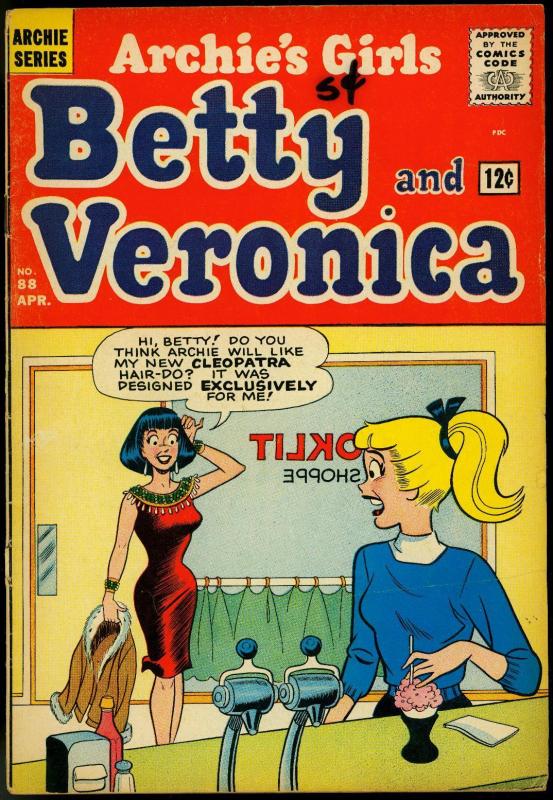 Archie's Girls Betty and Veronica #88 1963- Cleopatra- Ice Cream cover VG