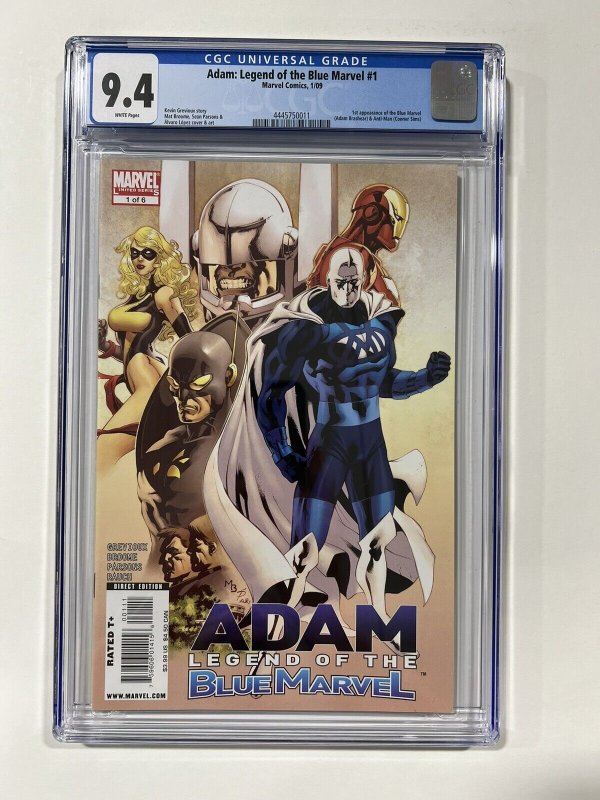 Adam Legend Of The Blue Marvel 1 2009 Cgc 9.4 White pages Marvel Comics