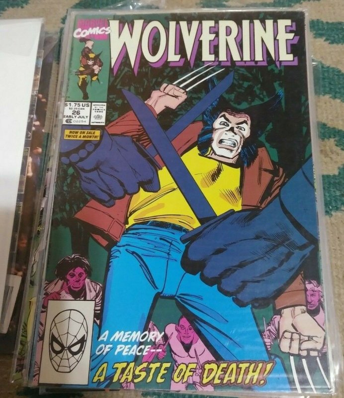 WOLVERINE # 26 1990 MARVEL TASTE OF DEATH  xmen mcfarlane pin up