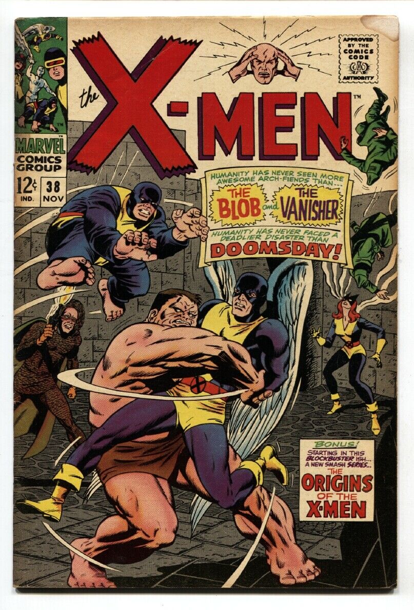 XMen 38 Comic Book 1967Marvel ComicsOrigin of XMen Comic Books