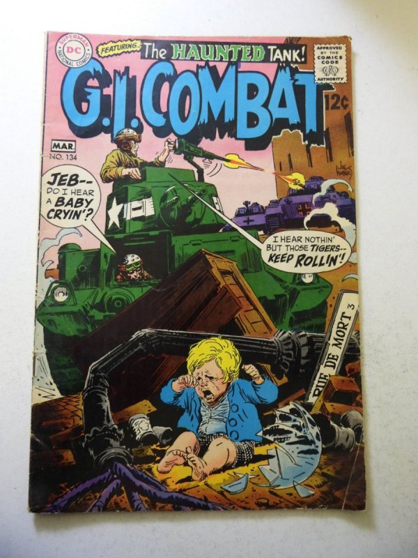 G.I. Combat #134 (1969) GD+ Condition centerfold detached