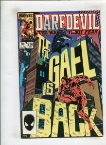 DAREDEVIL #216 (9.0) THE GAEL BACK!! 1985