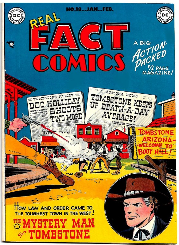 REAL FACT COMICS #18 (Jan1949) 8.5 VF+  Dick Sprang Art! Jim Thorpe! Volcanoes!