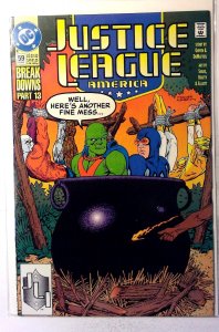 Justice League America #59 1992 DC Green Lantern Guy Gardner Blue Beetle Comic