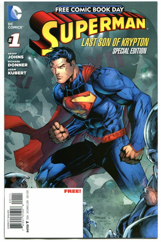 SUPERMAN #1, NM, Last Son of Krypton, Jim Lee, FCBD, 2013, more in store