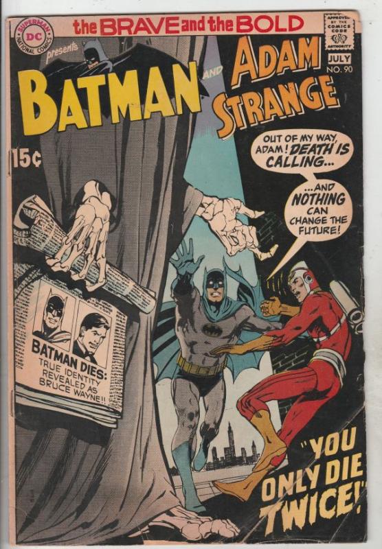 Brave and the Bold, The #90 (Jul-70) VG Affordable-Grade Batman, Adam Strange