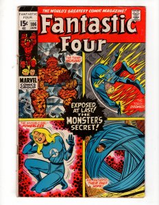 Fantastic Four #106 (1971)  THE MONSTER'S SECRET!  / ID#368