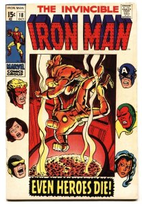 IRON MAN #18 Marvel comic book Avengers-1969