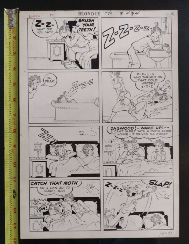 Blondie #90 Page 4 Original Comic Art 1956 Paul Fung Jr