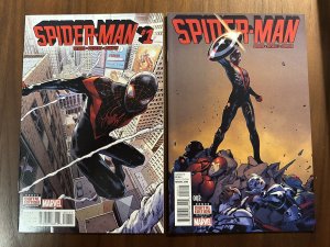 Spider-Man #1-2 NM- 3rd Ongoing Miles Morales Title (Marvel 2016) 1st Prints