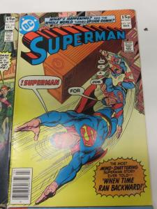 Superman 342-343, 345, 358 FN 1979-80 British cover price variant DC Comics