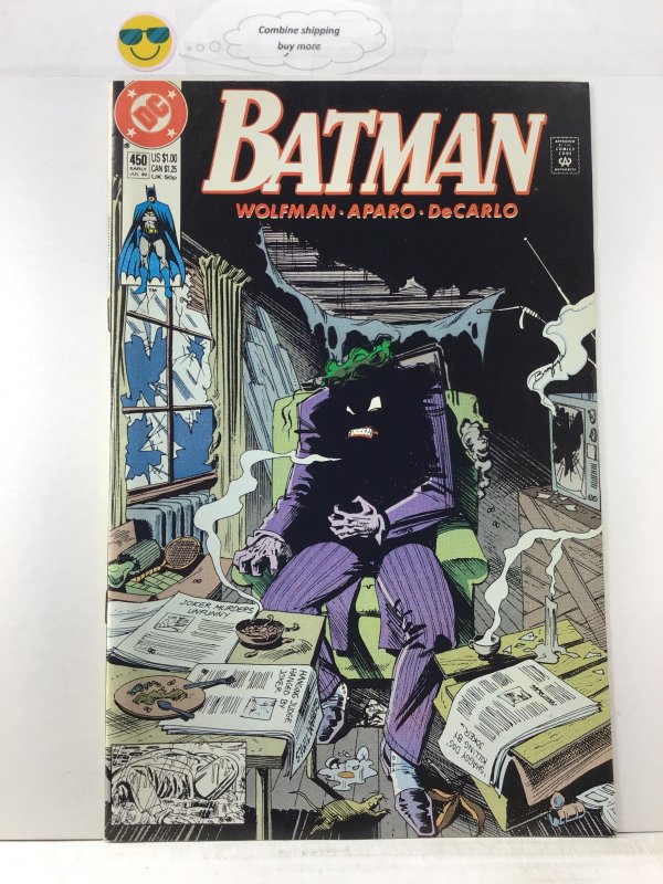 Batman #450 (1990)nm KEY 1st appearance of Curtis Base try to take out joker