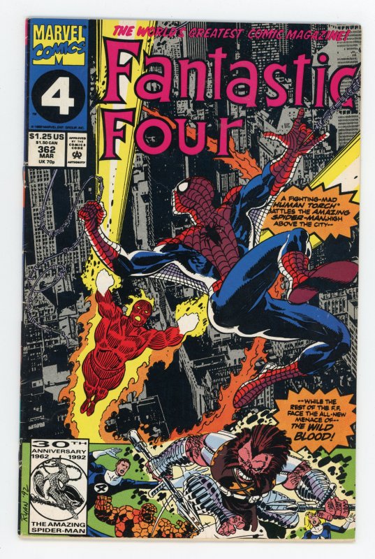 Fantastic Four #362 Tom DeFalco Paul Ryan Spider-Man FN