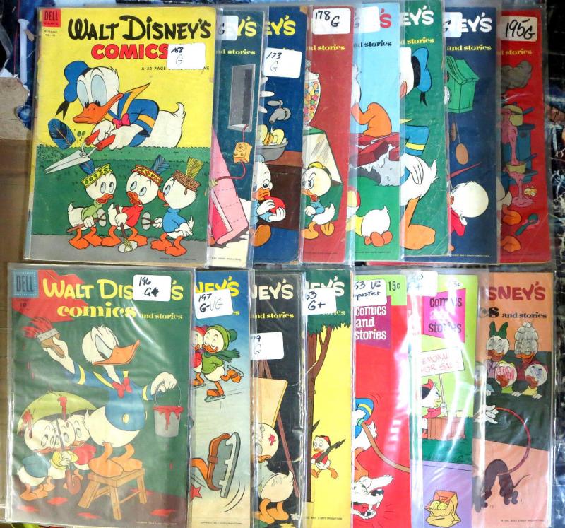 WALT DISNEY'S COMICS AND STORIES Collection #7 - 15 books G-VG Donald Mickey