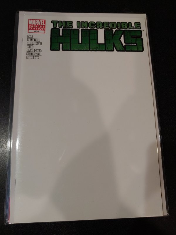 THE INCREDIBLE HULK #635 BLANK VARIANT NM