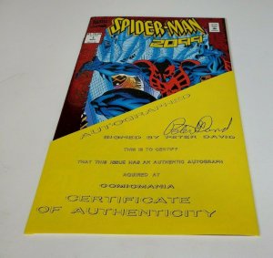 Spider Man 2099 #1 Signed by Peter David W/COA   RARE