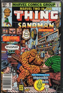 Marvel Two-in-One #86 (1982) The Thing