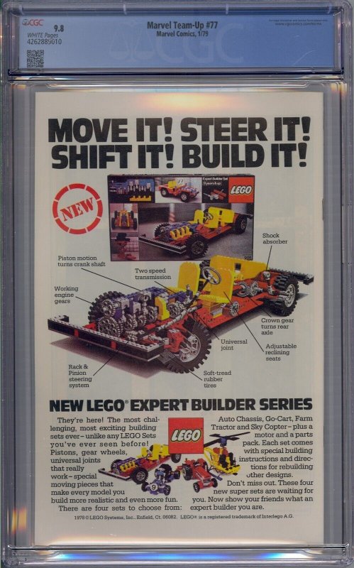 MARVEL TEAM-UP #77 CGC 9.8 SPIDER-MAN MS MARVEL DR STRANGE WHITE PAGES 9010