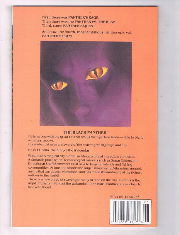 Black Panther Panther's Prey (1991 Marvel) #1 Comic Book Solomon HH4 AD38