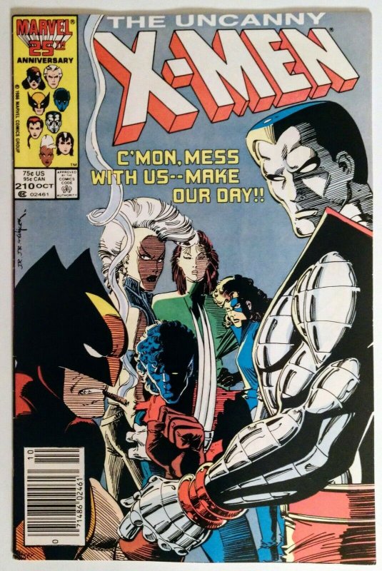 X-Men #210 NEWSSTAND, 1st cameo team App of The Marauders 