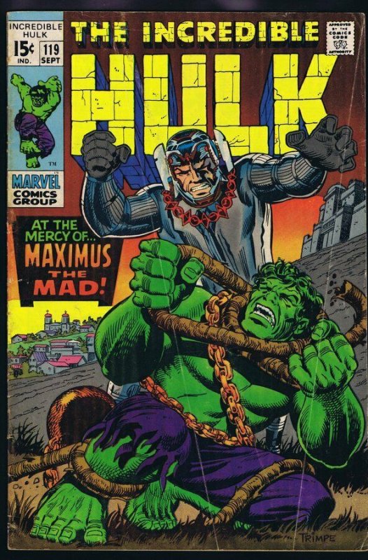 Incredible Hulk #119 ORIGINAL Vintage 1969 Marvel Comics Inhumans