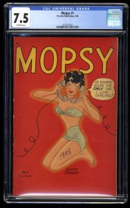 Mopsy (1948) #1 CGC VF- 7.5 Off White Lingerie Panels!