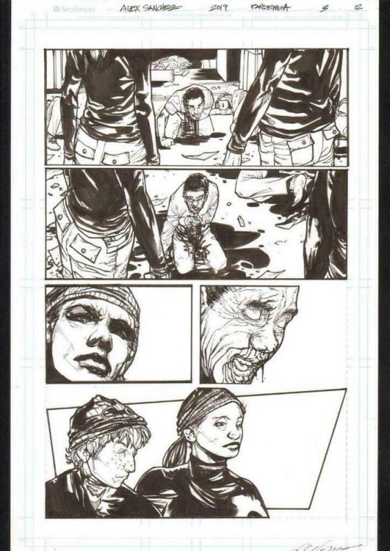 Pandemica #3 pg 12 Original Art Alex Sanchez bestselling author Jonathan Maberry 