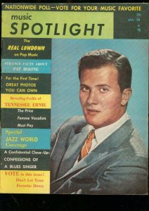 MUSIC SPOTLIGHT MAGAZINE #1 JAN 1958-EARTHA KITT-ELVIS VG