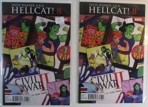 2016 Patsy Walker, A.K.A. Hellcat! Lot of 2 #8 x2 Marvel Comic Books