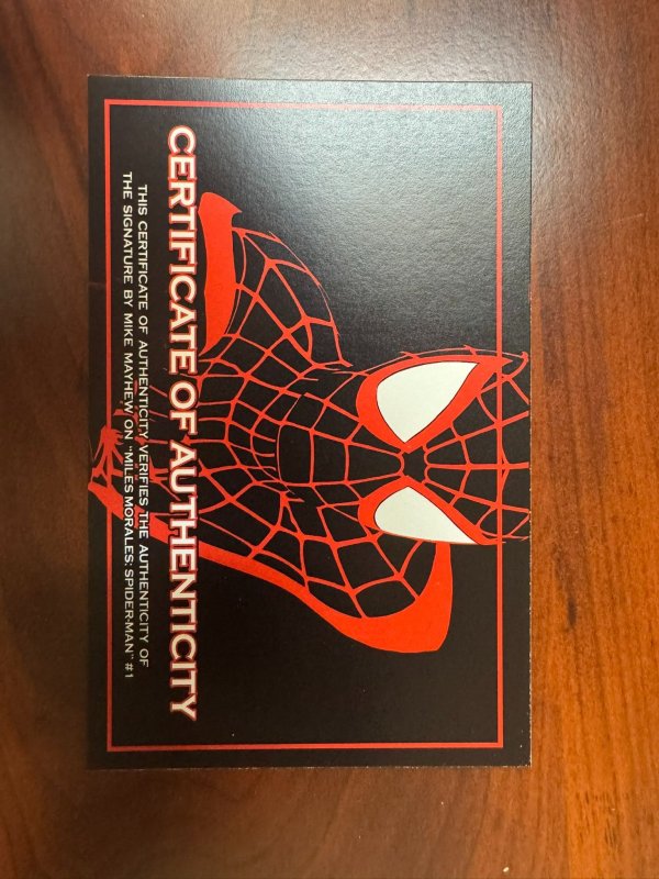 Miles Morales: Spider-Man #1 Mayhew Cover (2023) Signed by Mike Mayhew