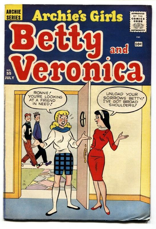 ARCHIE'S GIRLS BETTY AND VERONICA #55 comic book-SPICY ART-1960-vg+