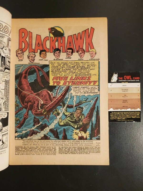 Blackhawk #212 (1965) VG/F 5.0 Five Links to Eternity kg
