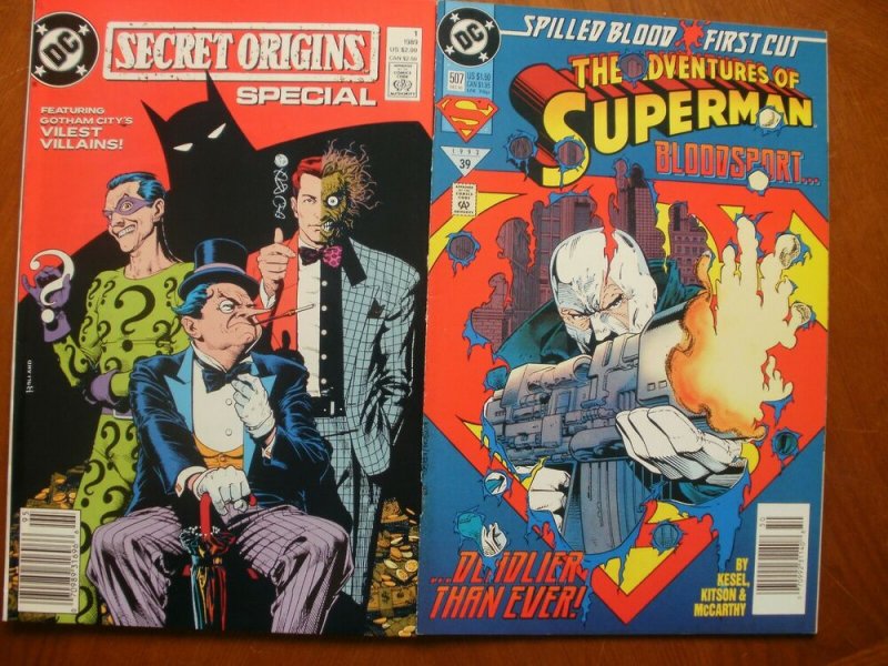 2 DC Comic: SECRET ORIGINS SPECIAL #1 (1989) & ADVENTURES OF SUPERMAN #507 (1993