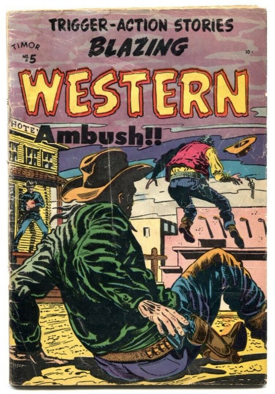 Blazing Western #5 1954- Final issue- LB Cole cover VG-