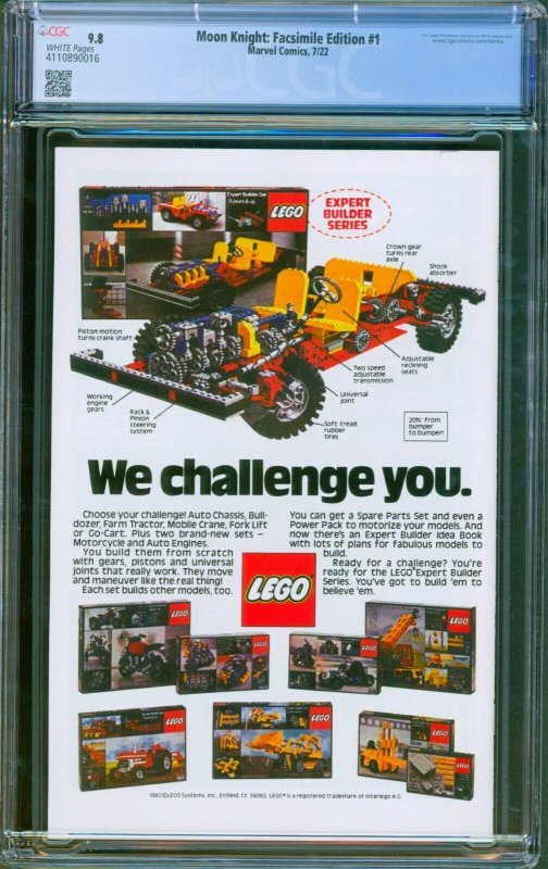 Moon Knight Facsimile Edition 1 CGC 9.8 Marvel 2022