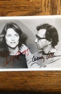 Woody and Charlotte Rampling-Stardust Memories signed 5x7