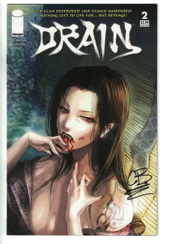 Drain #2 VF/NM signed by C.B. Cebulski - vampire comic - Image 2007