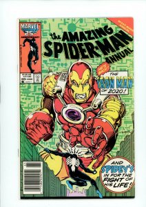AMAZING SPIDER-MAN ANNUAL #20 (8.5) 1ST COVER APPEARANCE OF IRON MAN 2020!! 1986
