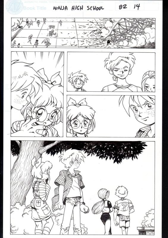 NINJA HIGH SCHOOL #82 PG 14-ORIGINAL ART-BEN DUNN-ANIME-COMIC BOOK-NHS