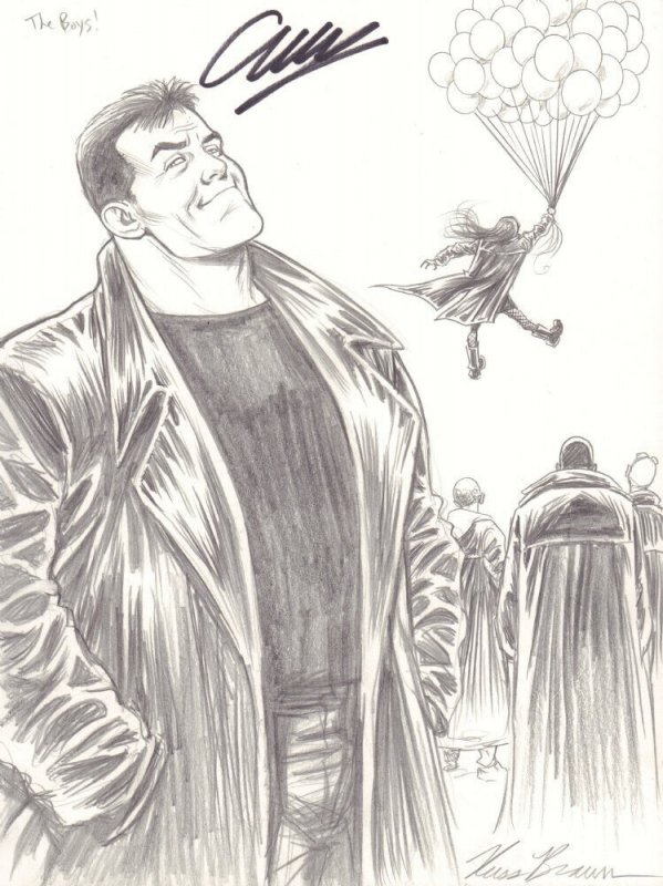 Billy Butcher from the Boys Pencil Commission Signed by Garth Ennis & Russ Braun