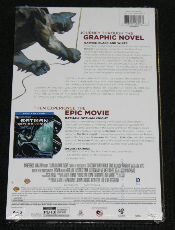 2015 DC BATMAN: BLACK & WHITE Vol. 1 & DVD SET Hardcover Paperback - Sealed TPB