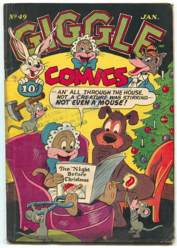 Giggle #49 1948-- Golden Age funny Animals-Christmas cover-VG-