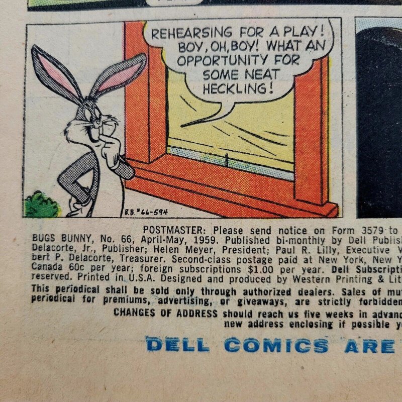 BUGS BUNNY #66 FN- (DELL 1959) Dig That Demon Plus TWEETY & SYLVESTER