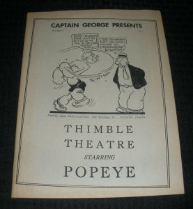 1970 Captain George Presents #37 POPEYE THIMBLE THEATRE Fanzine FN+ 6.5 32pgs