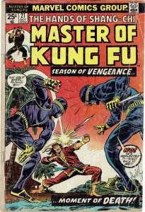 Master of Kung Fu #21 (1974 v1) Fu Manchu GD-